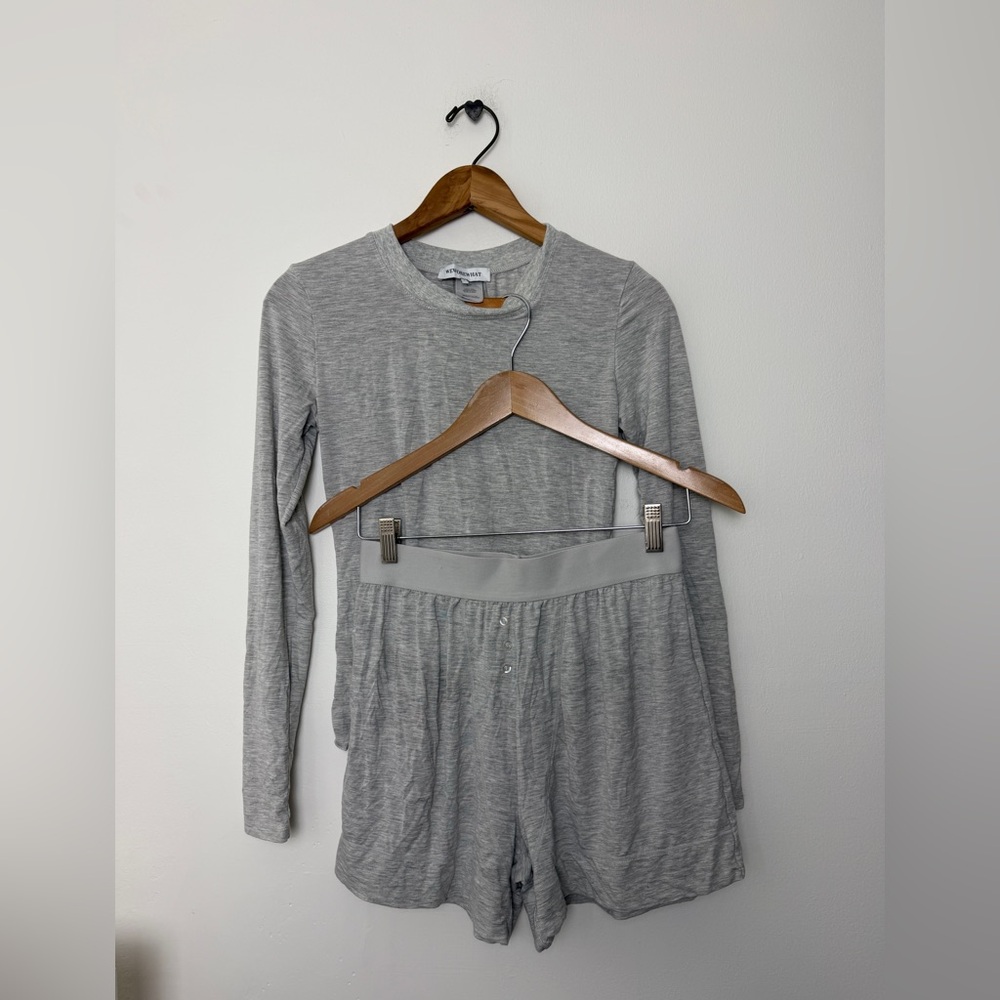 WeWoreWhat Heather Gray Long Sleeve Pajama Set